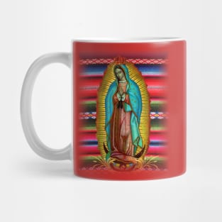 Our Lady of Guadalupe Virgin Mary Zarape Red Mug